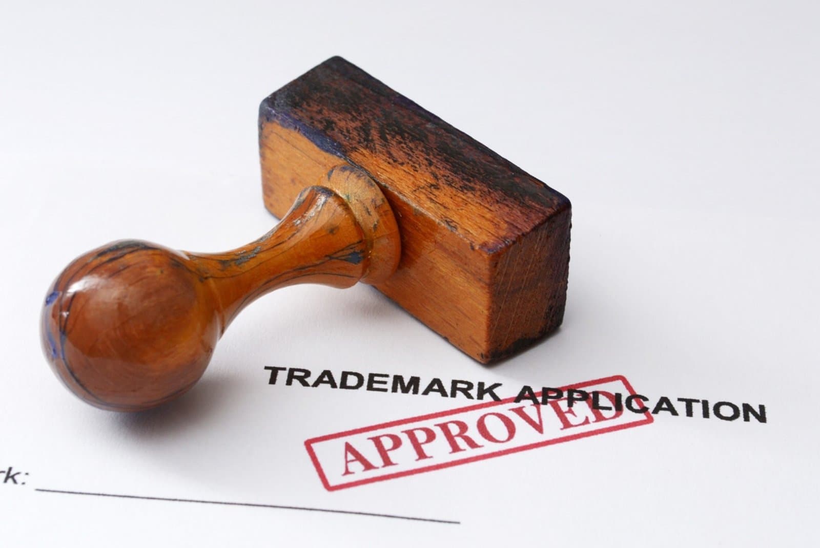 A copyright stamp being applied to a document