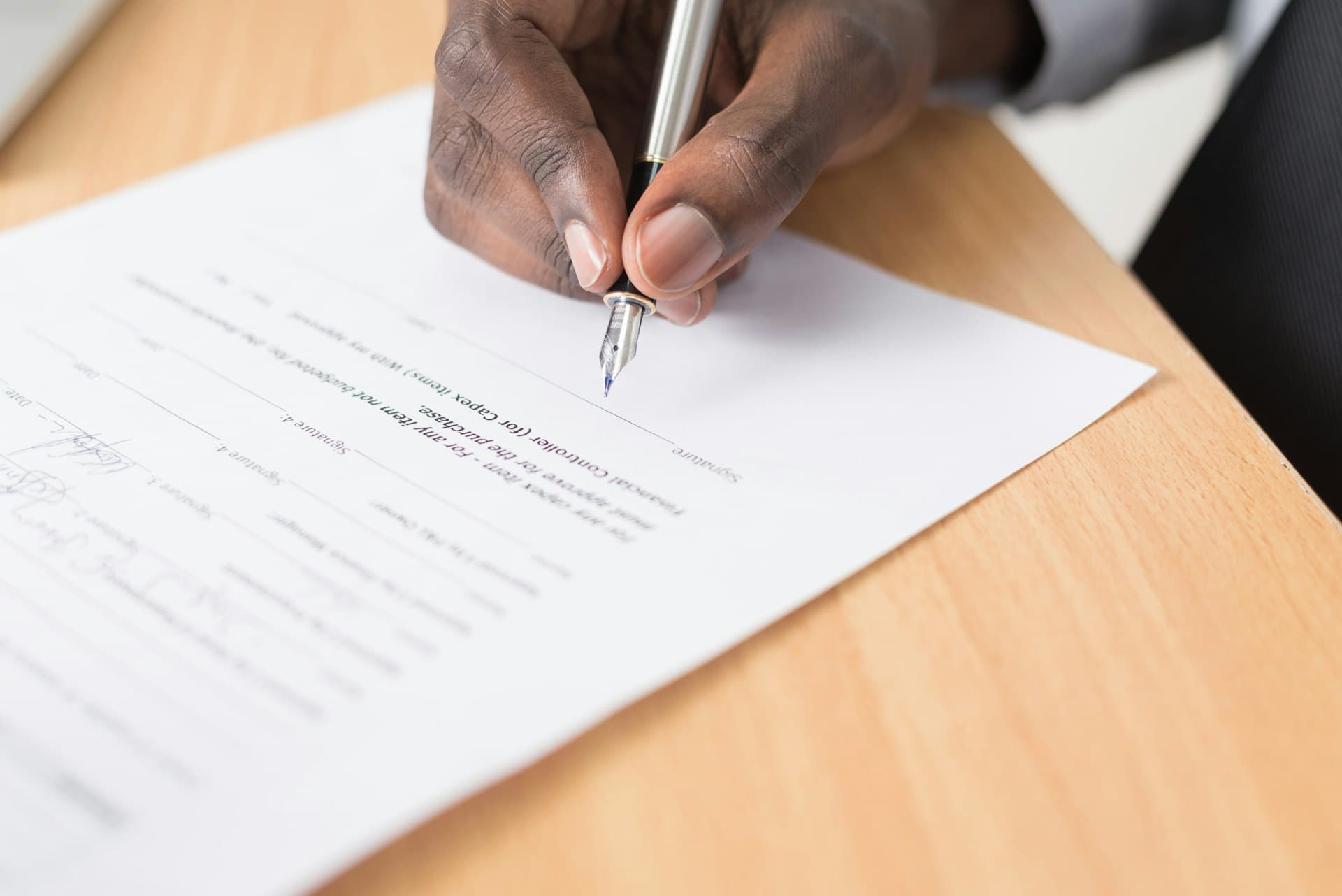 Signing an intellectual property registration document